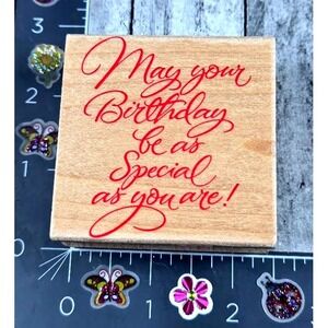 Hero Arts May Your Birthday Be Special As You Are F456 Rubber Stamp Wood #S103